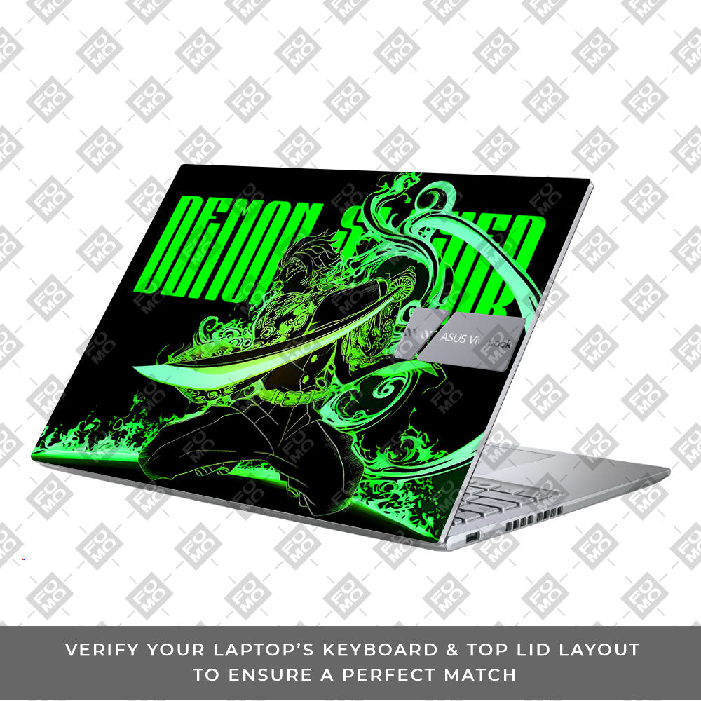 Tanjiro Green Flame Dance Asus Vivobook X1605ZA Laptop Skin