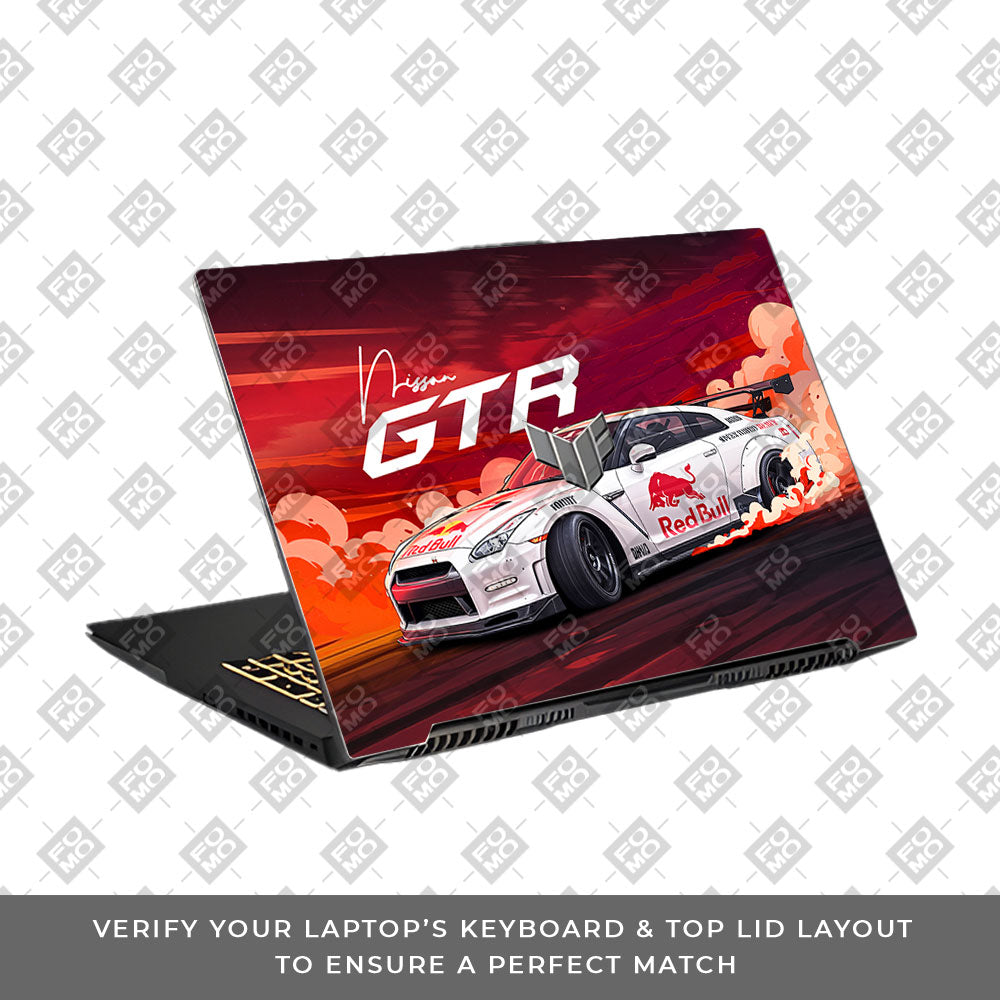 Nissan GTR Red Bull Drift Fury Asus TUF Gaming F17 FX707Z 3D Laptop Skin