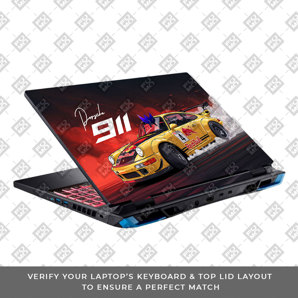 Porsche 911 Red Bull Classic Racer Acer Predator Helios Neo 16 N22Q22 Laptop Skin