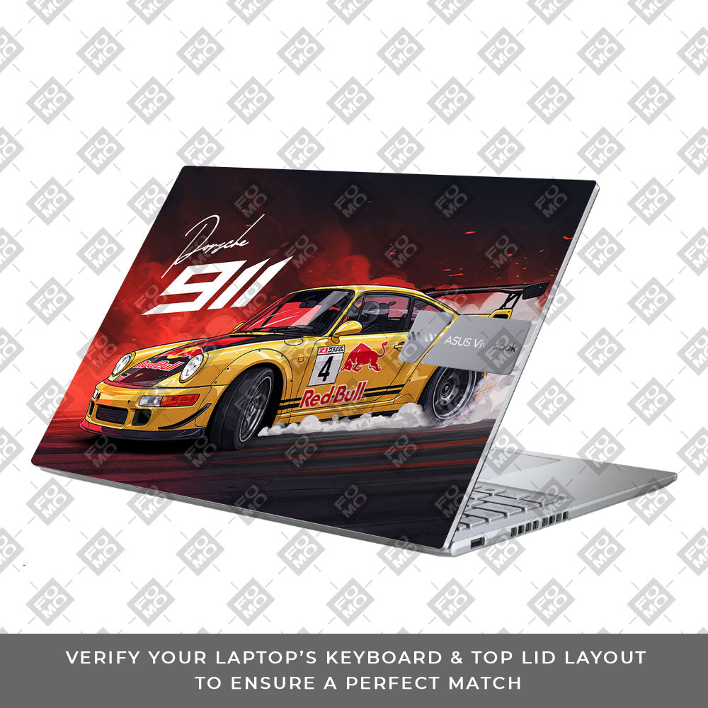 Porsche 911 Red Bull Classic Racer Asus Vivobook X1605ZA Laptop Skin