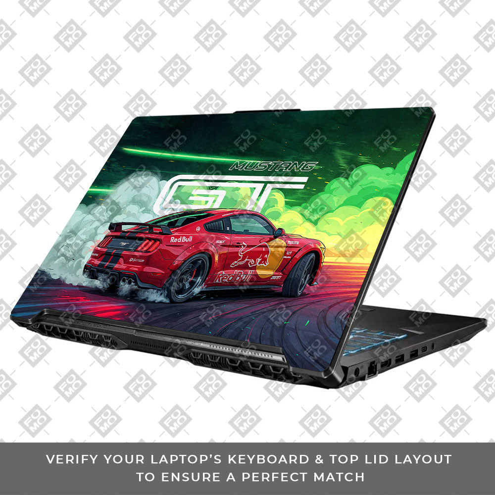 Mustang GT Red Bull Drift Beast Asus TUF Gaming F17 FX706 Laptop Skin