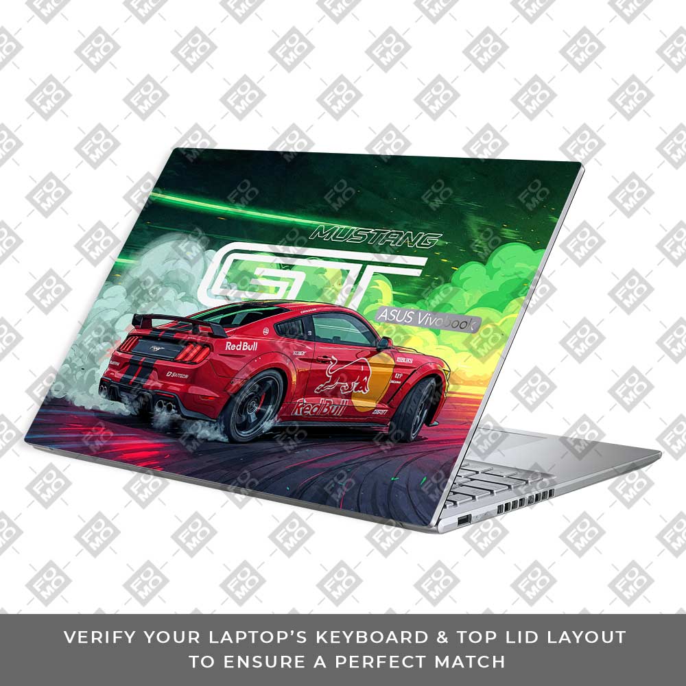 Mustang GT Red Bull Drift Beast Racer Asus Vivobook 16X M1603QA Laptop Skin