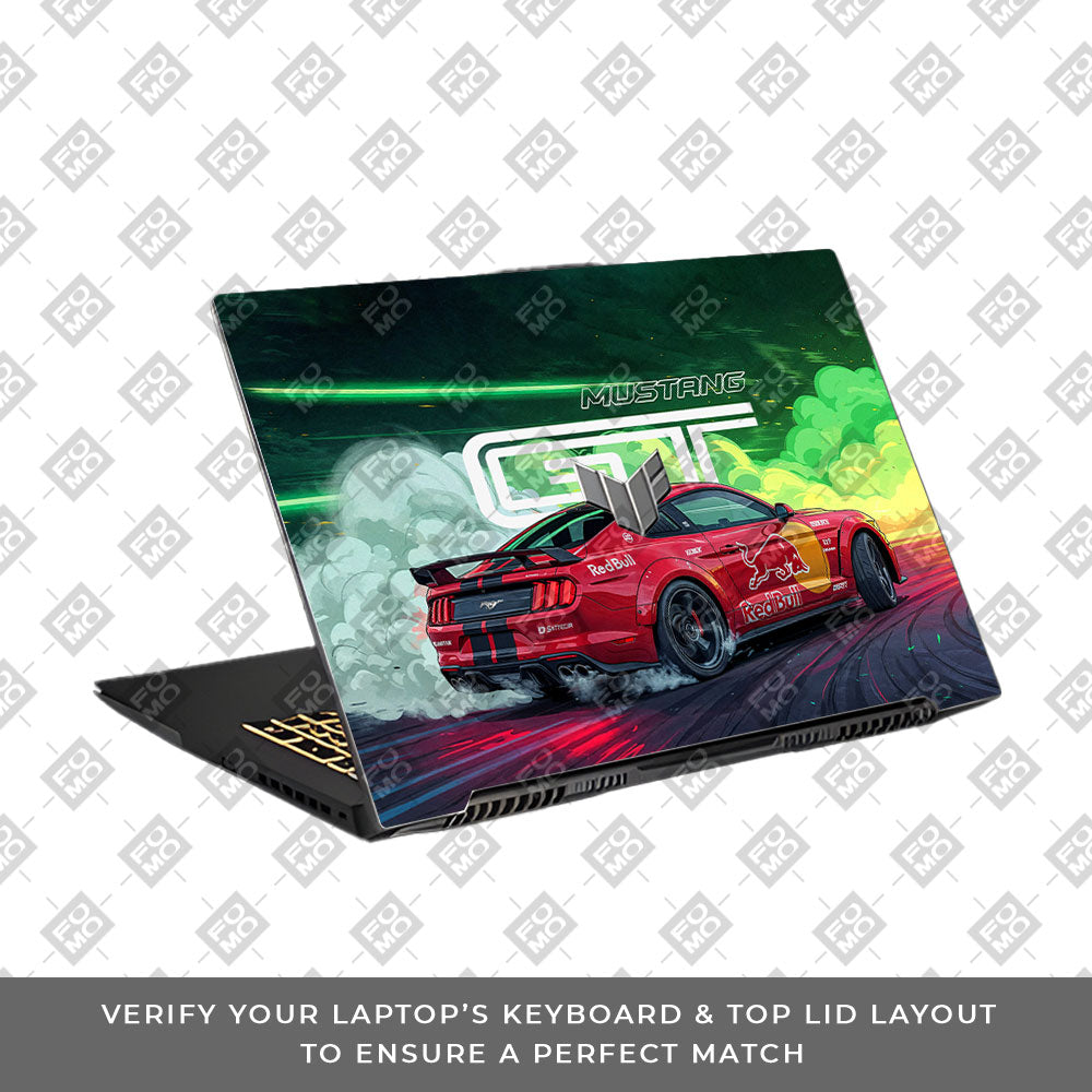 Mustang GT Red Bull Drift Beast Asus TUF Gaming F17 FX707Z Laptop Skin
