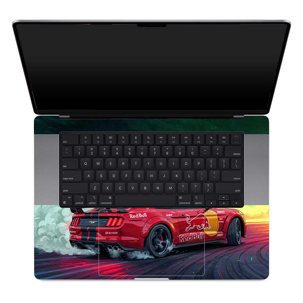 Mustang GT Red Bull Drift Beast MacBook Pro 16 M1, M2, M3, M4 2021-2024 Laptop Skin
