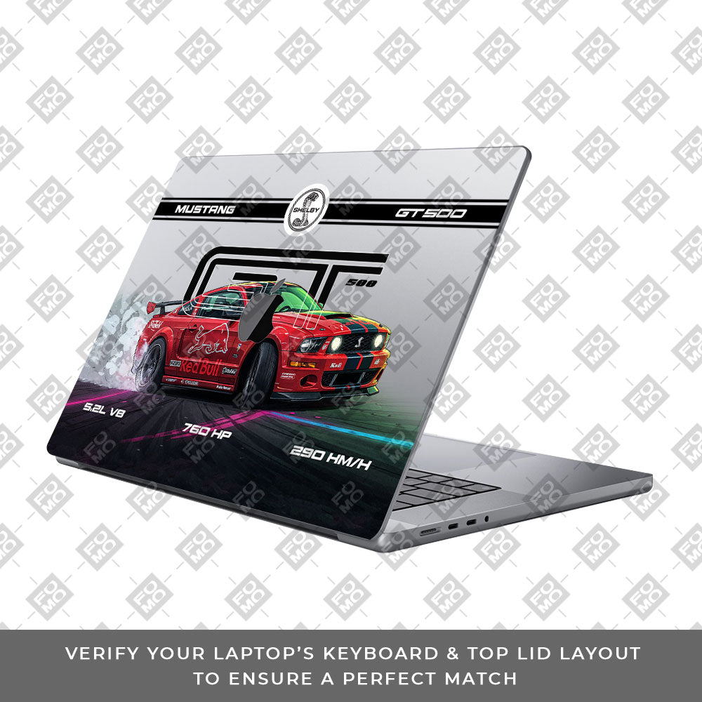 Transparent Shelby GT500 Red Bull Venom MacBook Pro 16 M1, M2, M3, M4 2021-2024 Laptop Skin