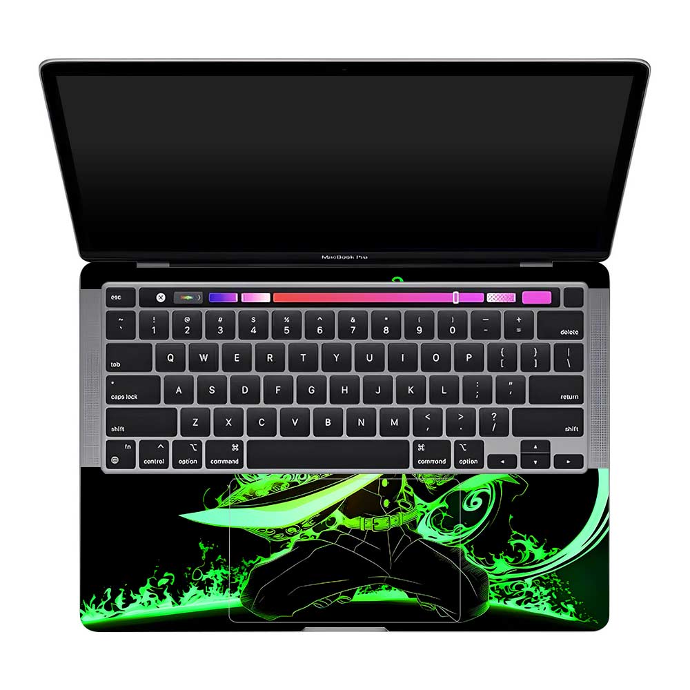 Tanjiro Green Flame Dance MacBook Pro 13 M2 2022 Laptop Skin