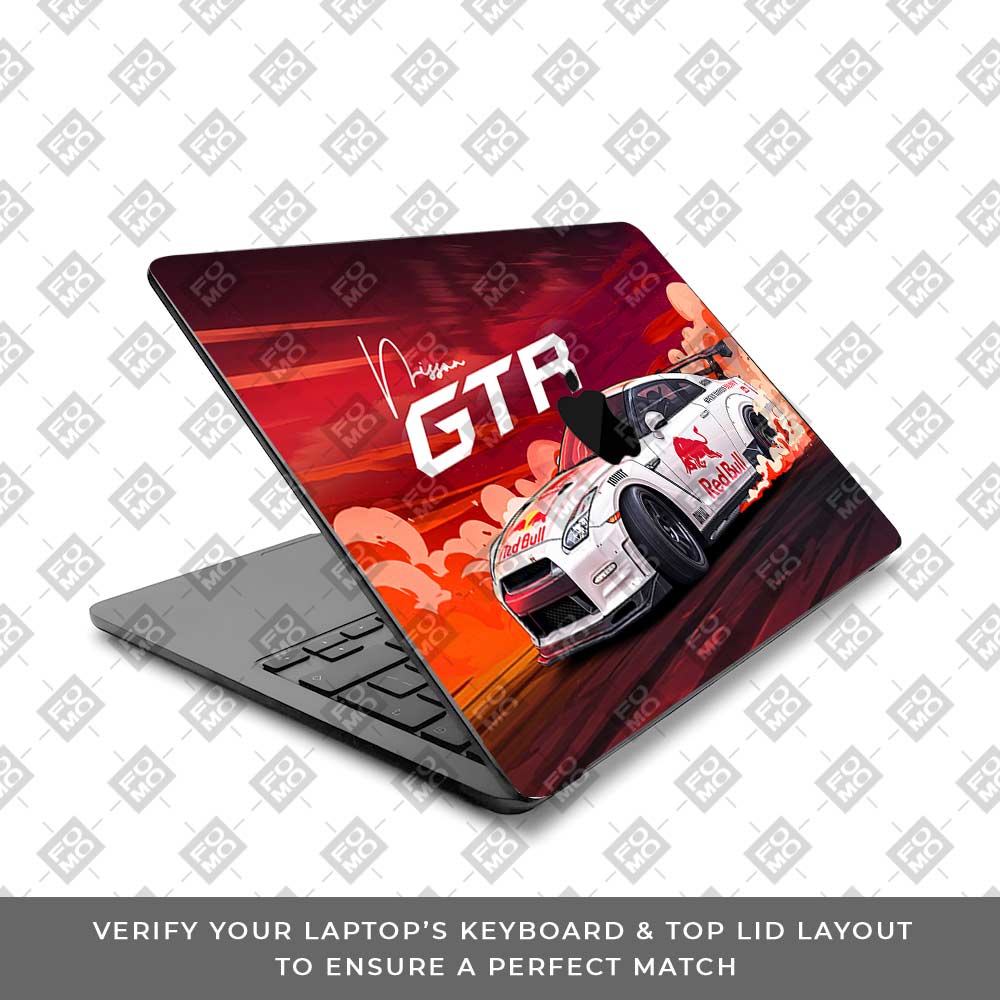 Nissan GTR Red Bull Drift Fury MacBook Air 13 M2 2022 3D Laptop Skin