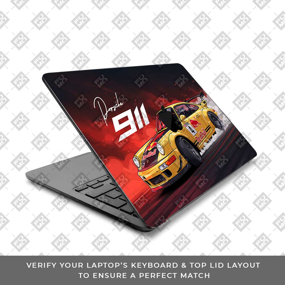 Porsche 911 Red Bull Classic Racer MacBook Air 13 M4 2025 Laptop Skin