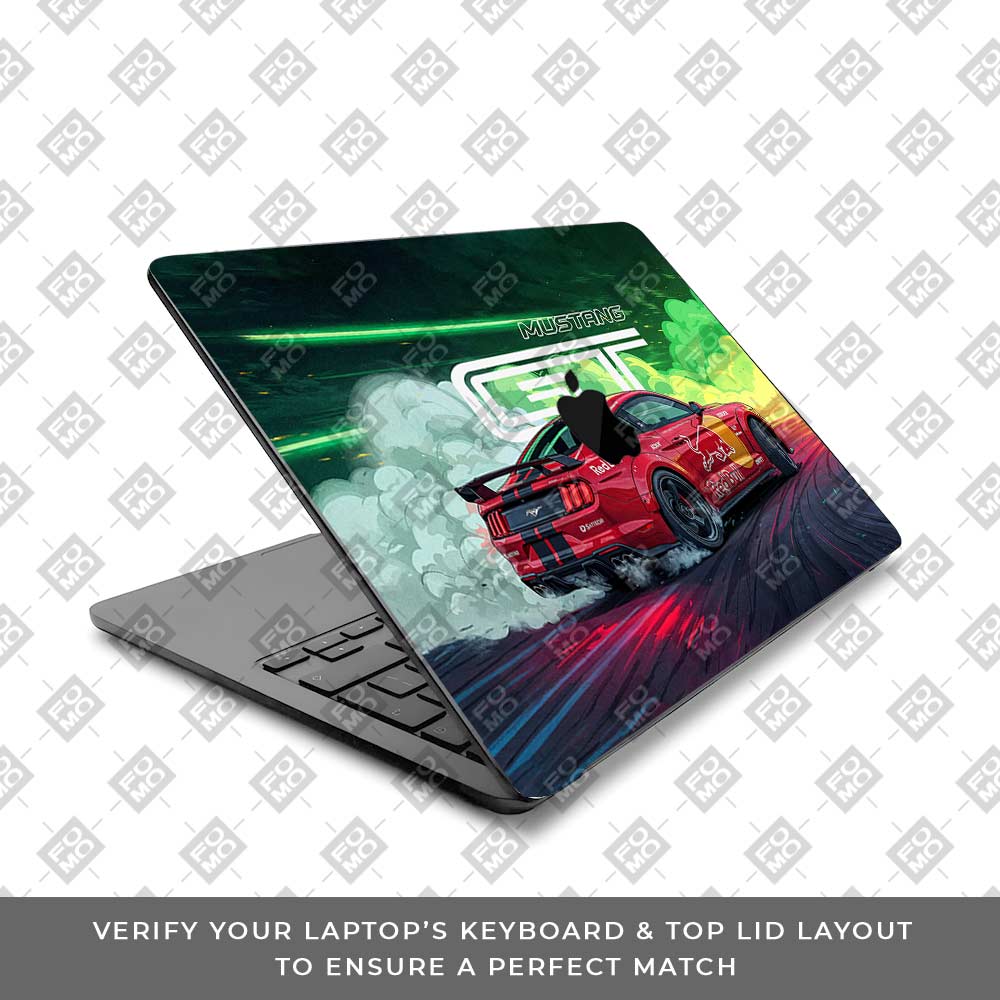 Mustang GT Red Bull Drift Beast MacBook Air 13 M4 2025 Laptop Skin