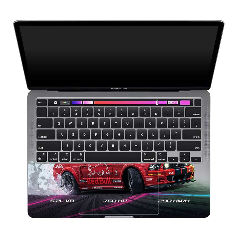 Transparent Shelby GT500 Red Bull Venom MacBook Pro 13 M2 2022 Laptop Skin