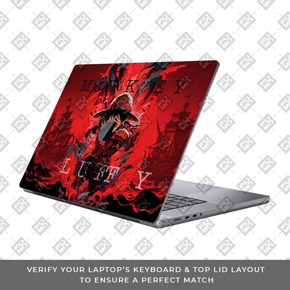Red King Luffy MacBook Pro 13 M1 2020 3D Laptop Skin