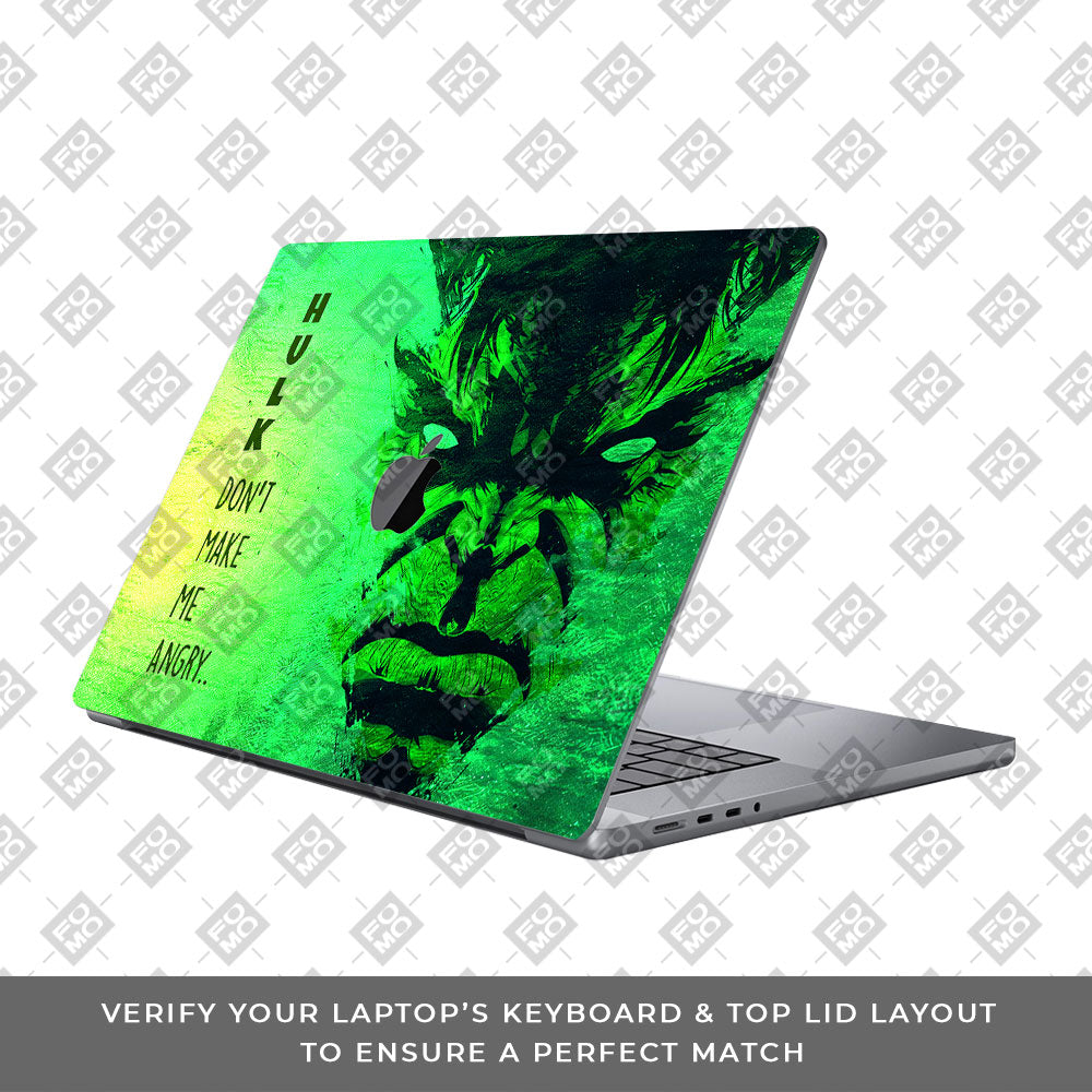 Hulk Don't Make Me Angry MacBook Pro 16 M1, M2, M3, M4 2021-2024 Laptop Skin