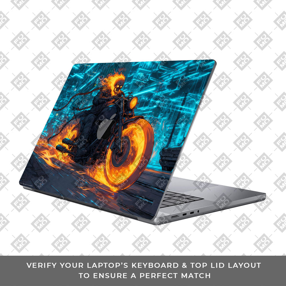 Hellfire Rider MacBook Pro 14 M1, M2, M3, M4 2021-2024 Laptop Skin