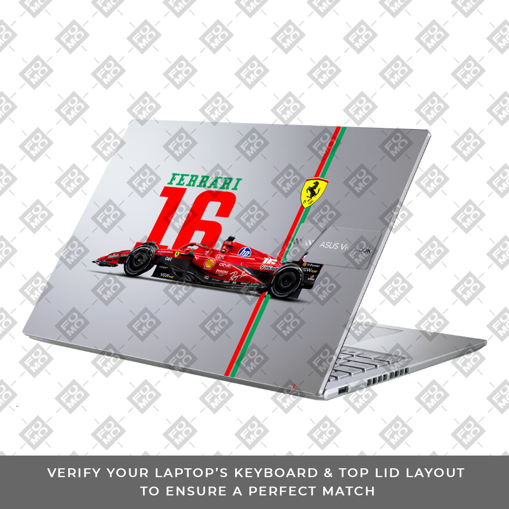 Transparent Ferrari Flame Asus Vivobook X1605ZA Laptop Skin