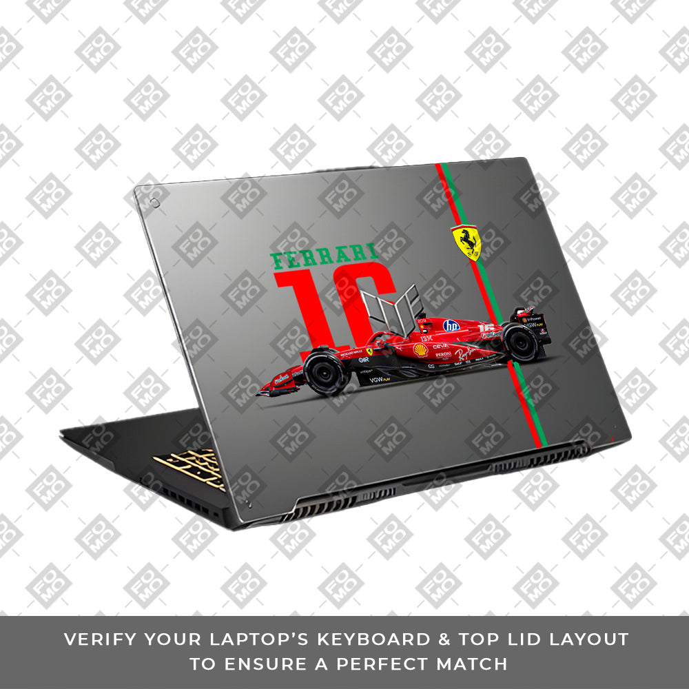 Transparent Ferrari Flame Asus TUF Gaming F17 FX707Z Laptop Skin