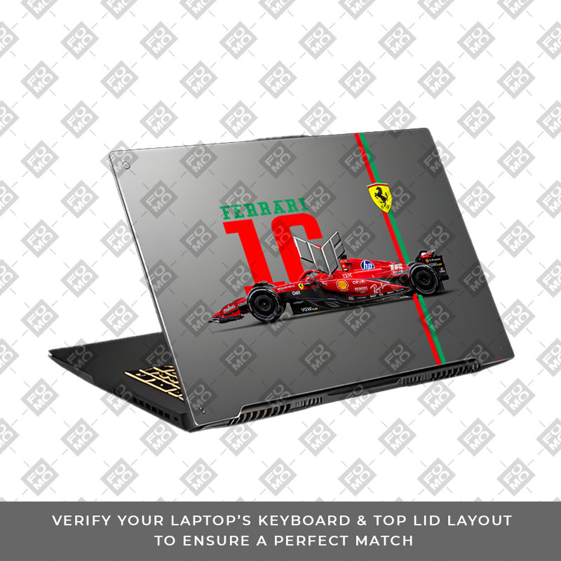 Transparent Ferrari Flame Asus TUF Gaming F17 FX707Z Laptop Skin