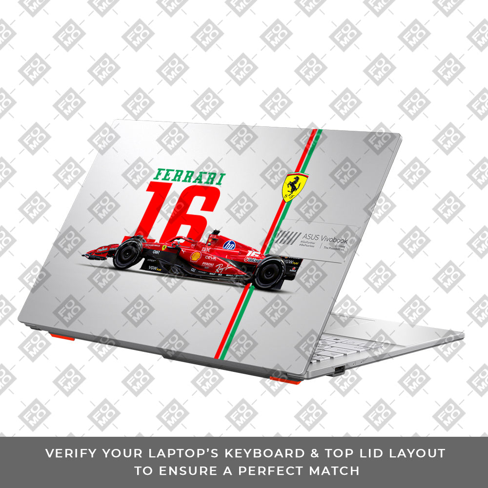 Transparent Ferrari Flame Asus Vivobook Go 15 E1504G Laptop Skin