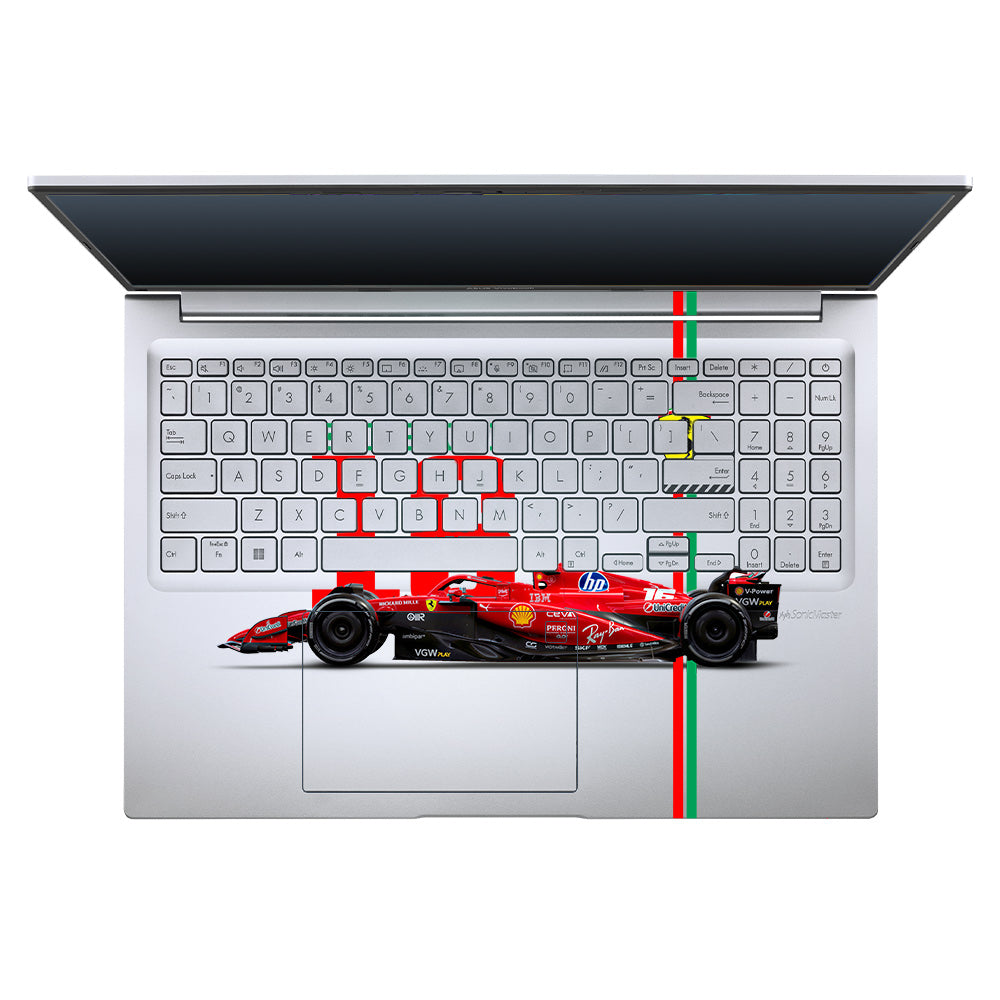 Transparent Ferrari Flame Asus Vivobook 16X M1603QA Laptop Skin