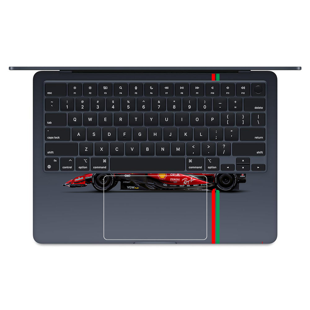 Transparent Ferrari Flame MacBook Air 13 M4 2025 Laptop Skin