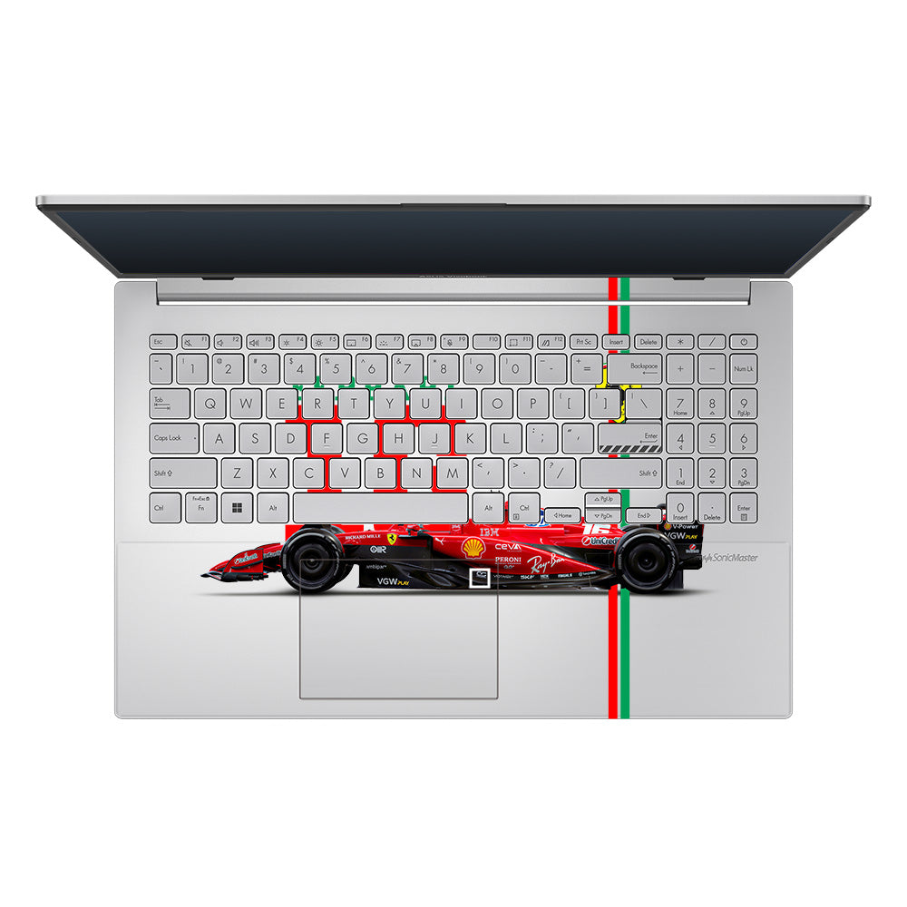Transparent Ferrari Flame Asus Vivobook Go 15 E1504G Laptop Skin