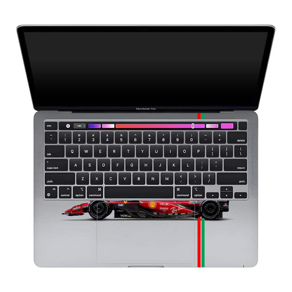 Transparent Ferrari Flame MacBook Pro 13 M2 2022 Laptop Skin