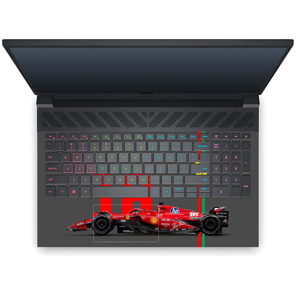 Transparent Ferrari Flame Dell G15 5520, 5530 Laptop Skin