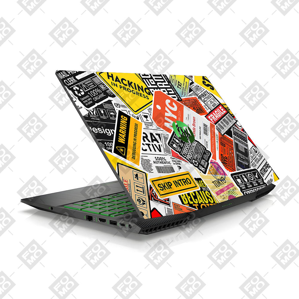 Tech Aesthetic Sticker Collage HP Pavilion Gaming 15 CX Series Laptop Skin