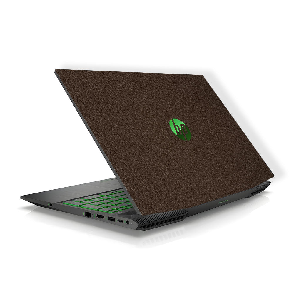 Textured Brown Leather HP Pavilion Gaming 15 CX Series Laptop Skin