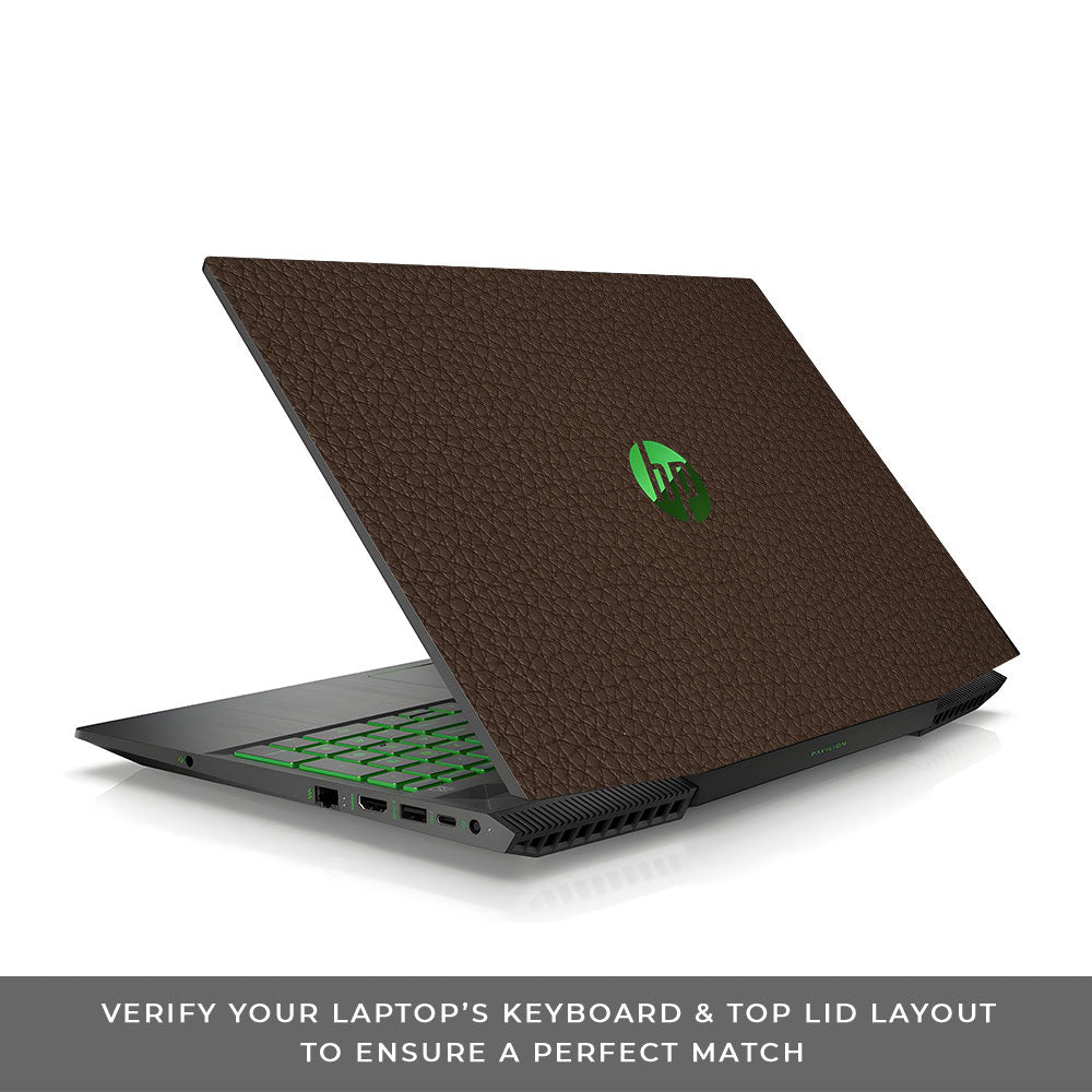 Textured Brown Leather HP Pavilion Gaming 15 CX Series Laptop Skin