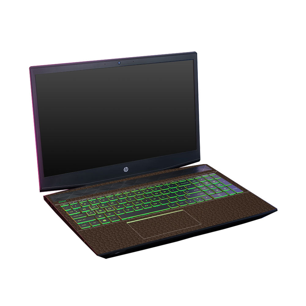 Textured Brown Leather HP Pavilion Gaming 15 CX Series Laptop Skin