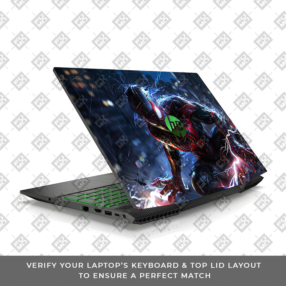 Miles Morales Shockwave HP Pavilion Gaming 15 CX Series 3D Laptop Skin