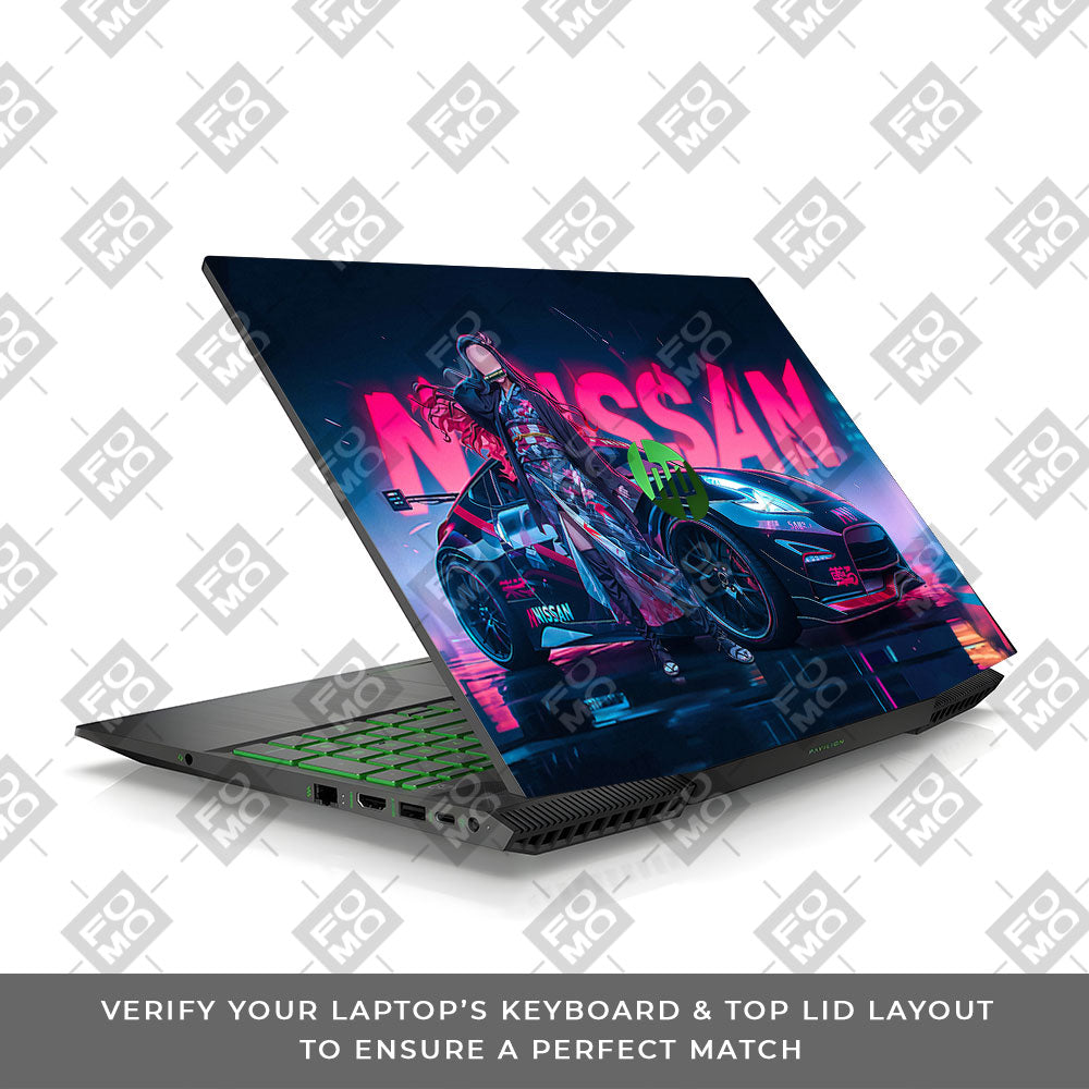 Neon Bloom Nezuko Racer HP Pavilion Gaming 15 CX Series Laptop Skin