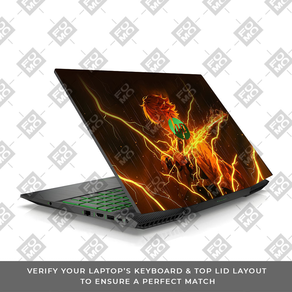 Thunder Soul Lightning Zenitsu HP Pavilion Gaming 15 CX Series Laptop Skin