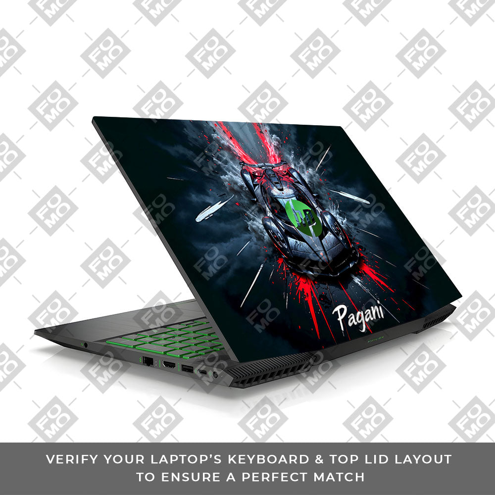 Pagani Midnight Impact HP Pavilion Gaming 15 CX Series Laptop Skin