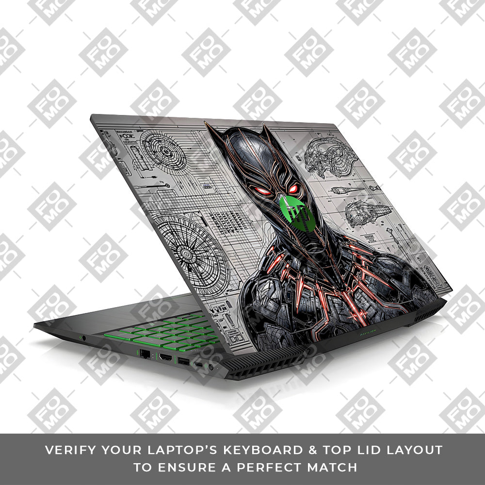 Black Panther Vibranium Tech HP Pavilion Gaming 15 CX Series 3D Laptop Skin