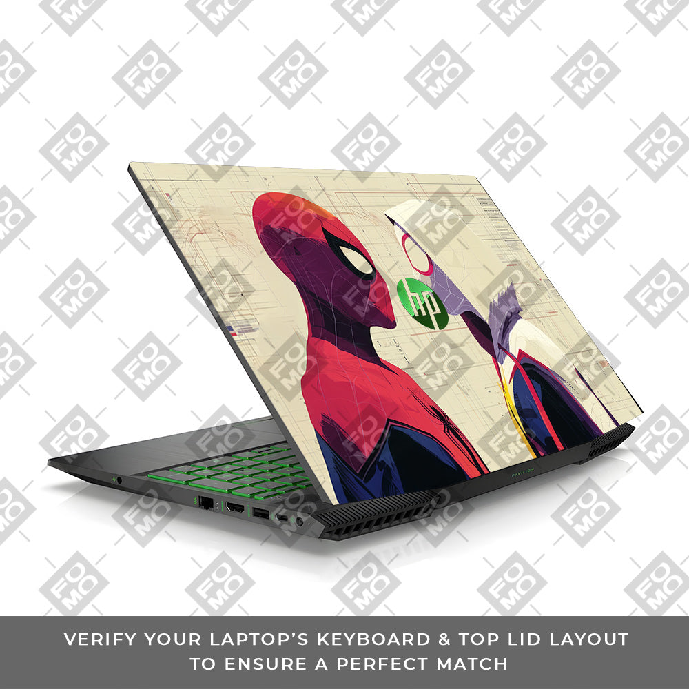 Spider Man X Spider Gwen HP Pavilion Gaming 15 CX Series Laptop Skin