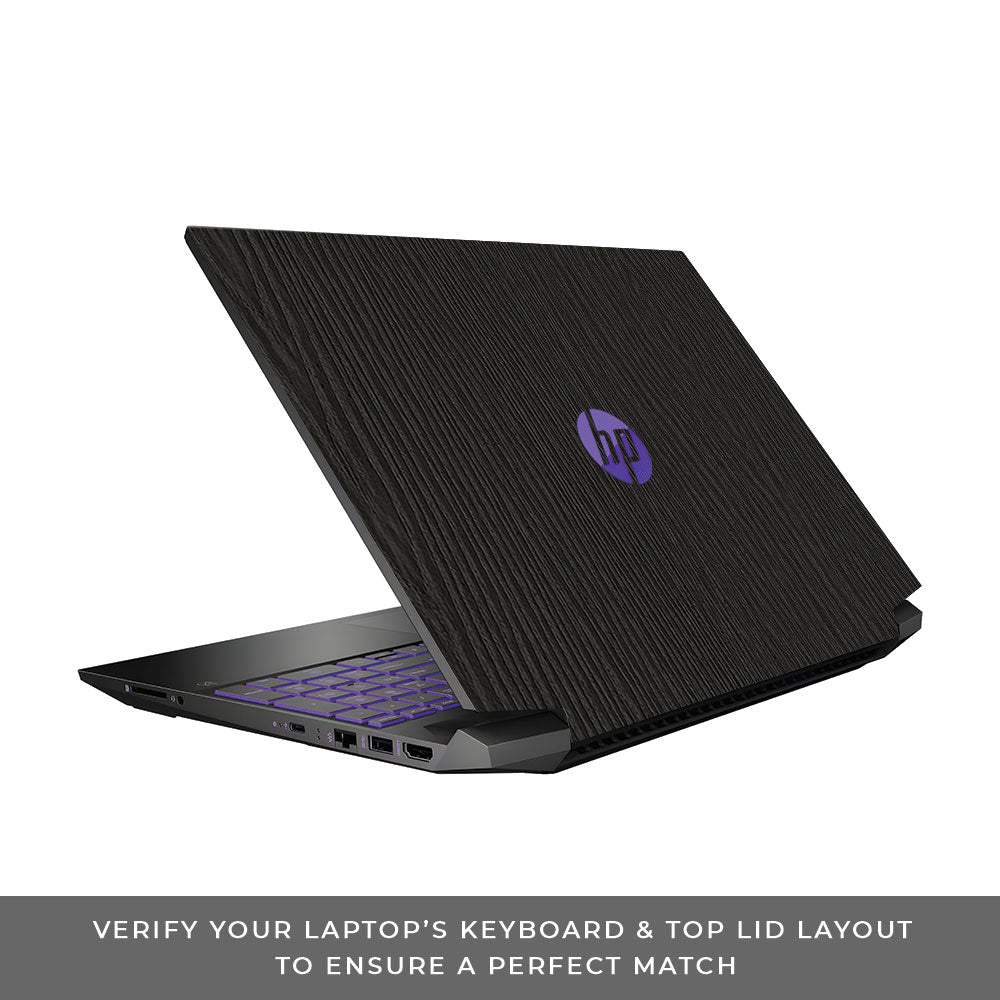 Textured Black Wood HP Pavilion Gaming 15 EC Series Laptop Skin