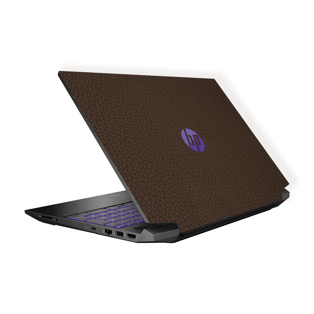 Textured Brown Leather HP Pavilion Gaming 15 EC Series Laptop Skin