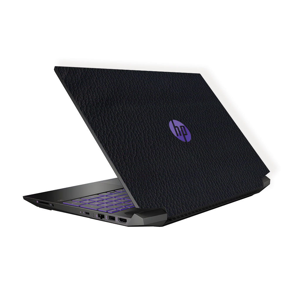 Textured Black Leather HP Pavilion Gaming 15 EC Series Laptop Skin
