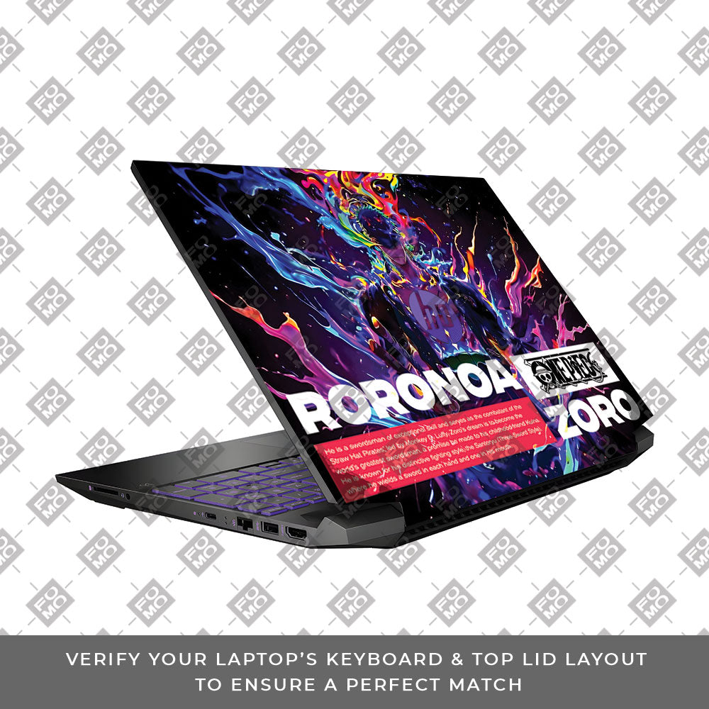 Zoro with Neon Flames HP Pavilion Gaming 15 EC Series  Laptop Skin
