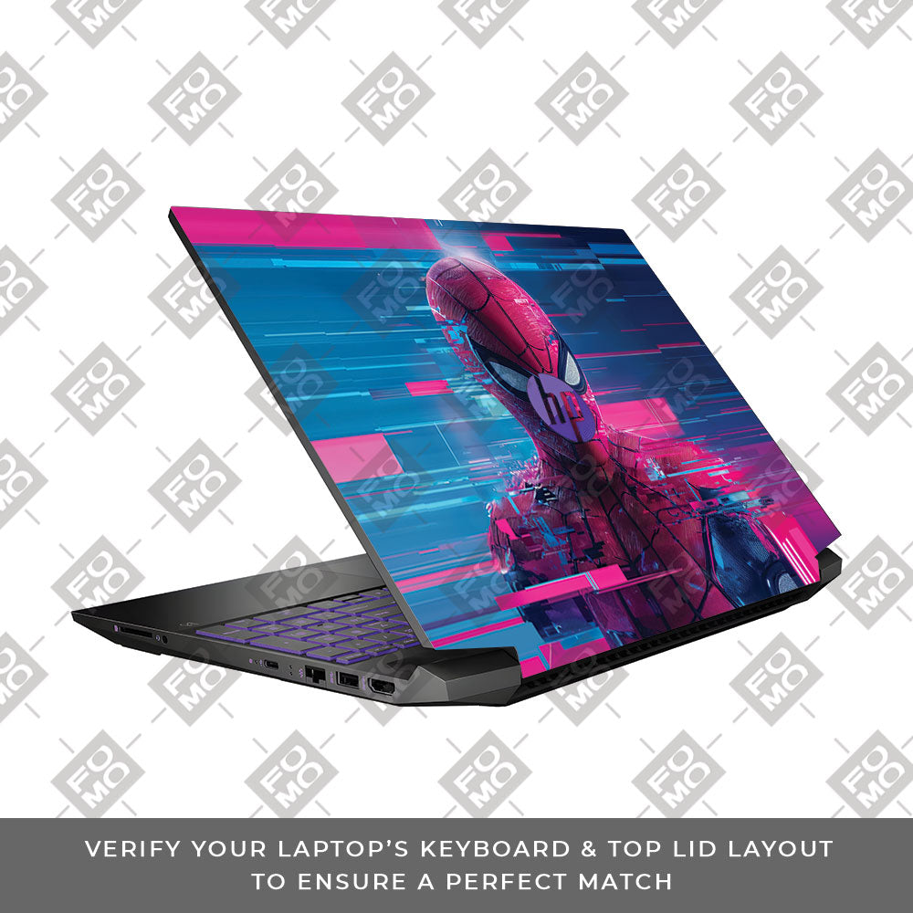 Glitch Spider Neon Web HP Pavilion Gaming 15 EC Series Laptop Skin