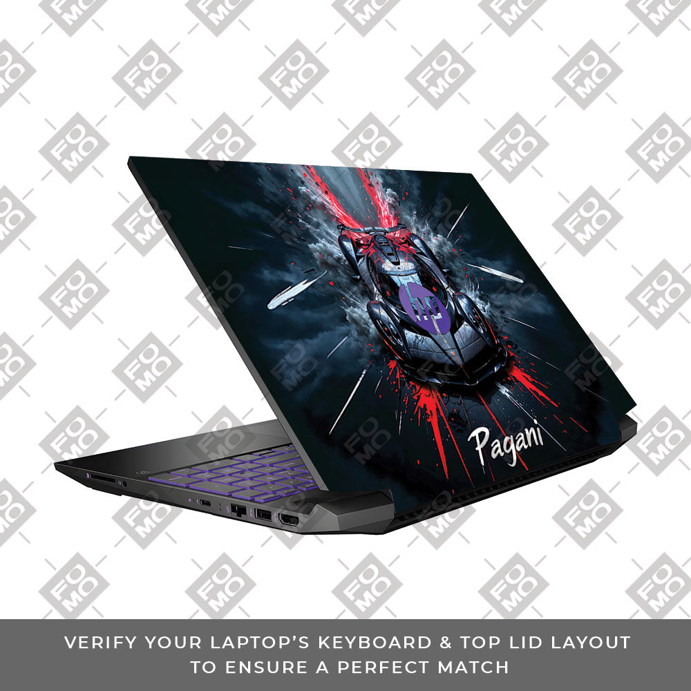 Pagani Midnight Impact HP Pavilion Gaming 15 EC Series Laptop Skin