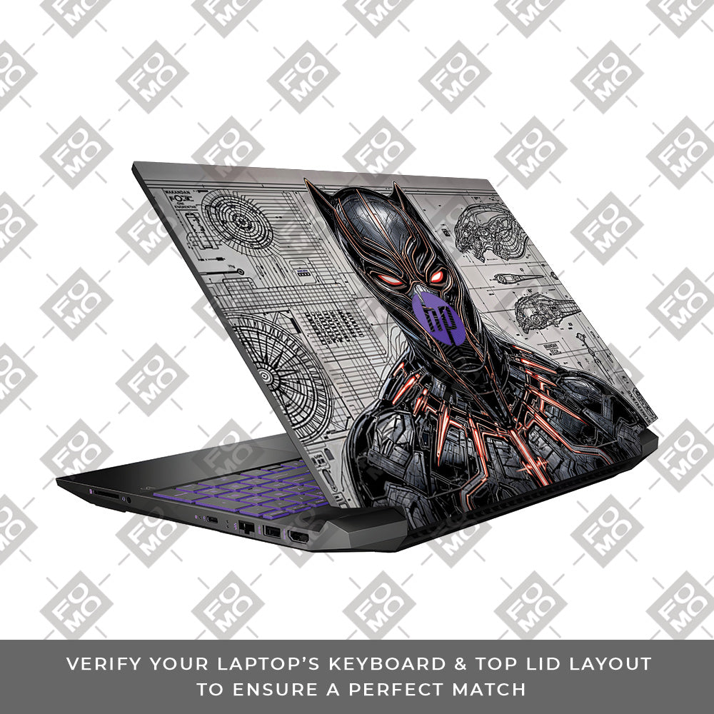 Black Panther Vibranium Tech HP Pavilion Gaming 15 EC Series 3D Laptop Skin