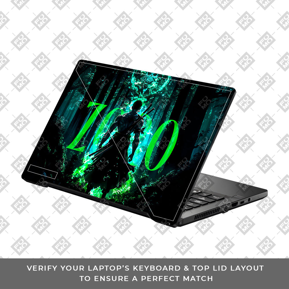 Zoro Green Aura Asus ROG Zephyrus G14 GA401 Laptop Skin