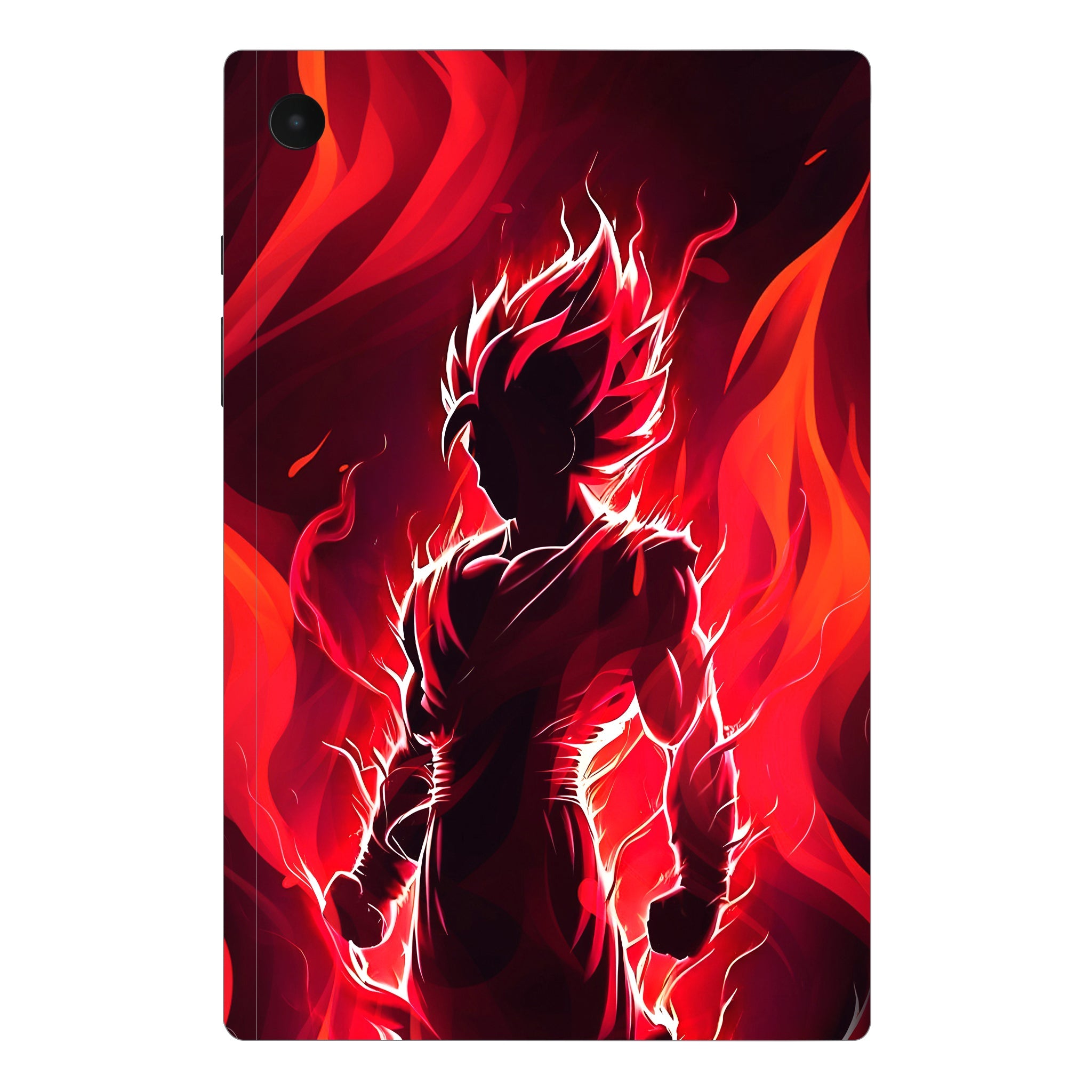 Samsung Galaxy Tab A8 Goku in Fiery Red Anime Tablet Skins