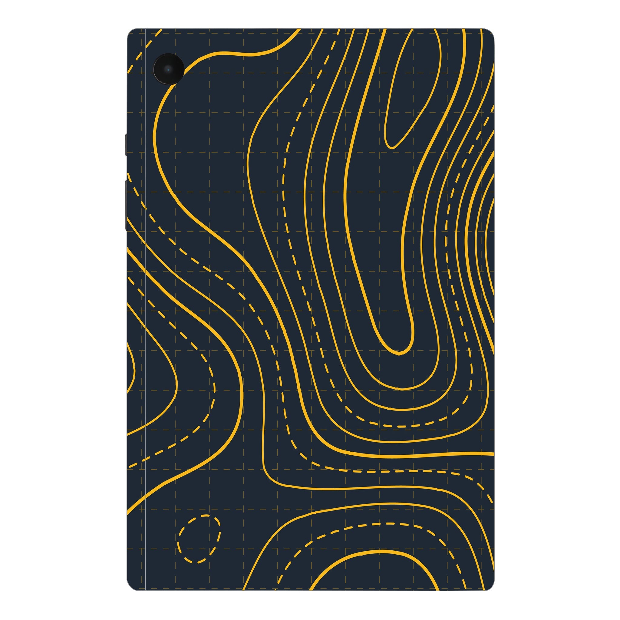 Samsung Galaxy Tab A8 Yellow Contour Lines Tablet Skins