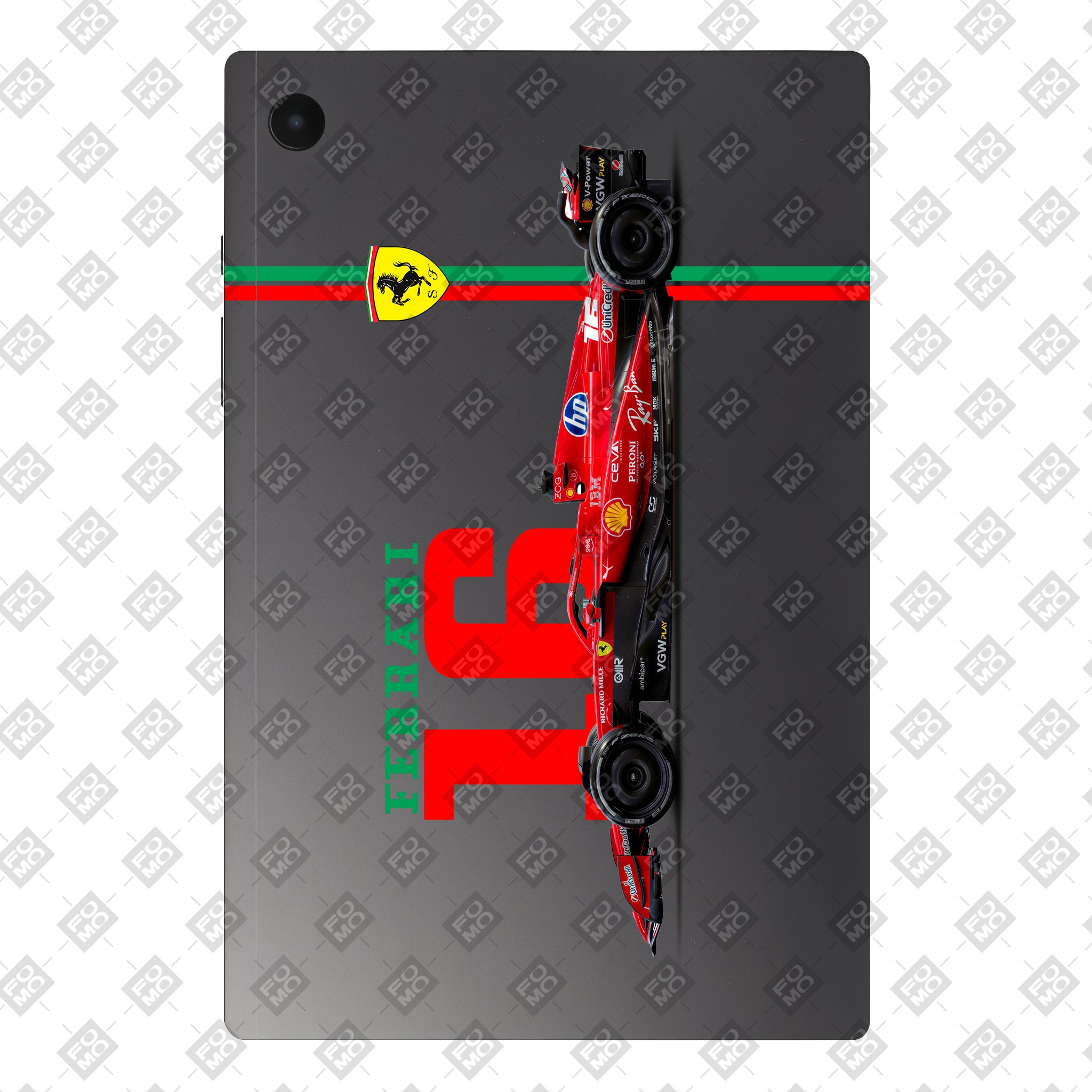 Samsung Galaxy Tab A8 Transparent Ferrari Flame Tablet Skin
