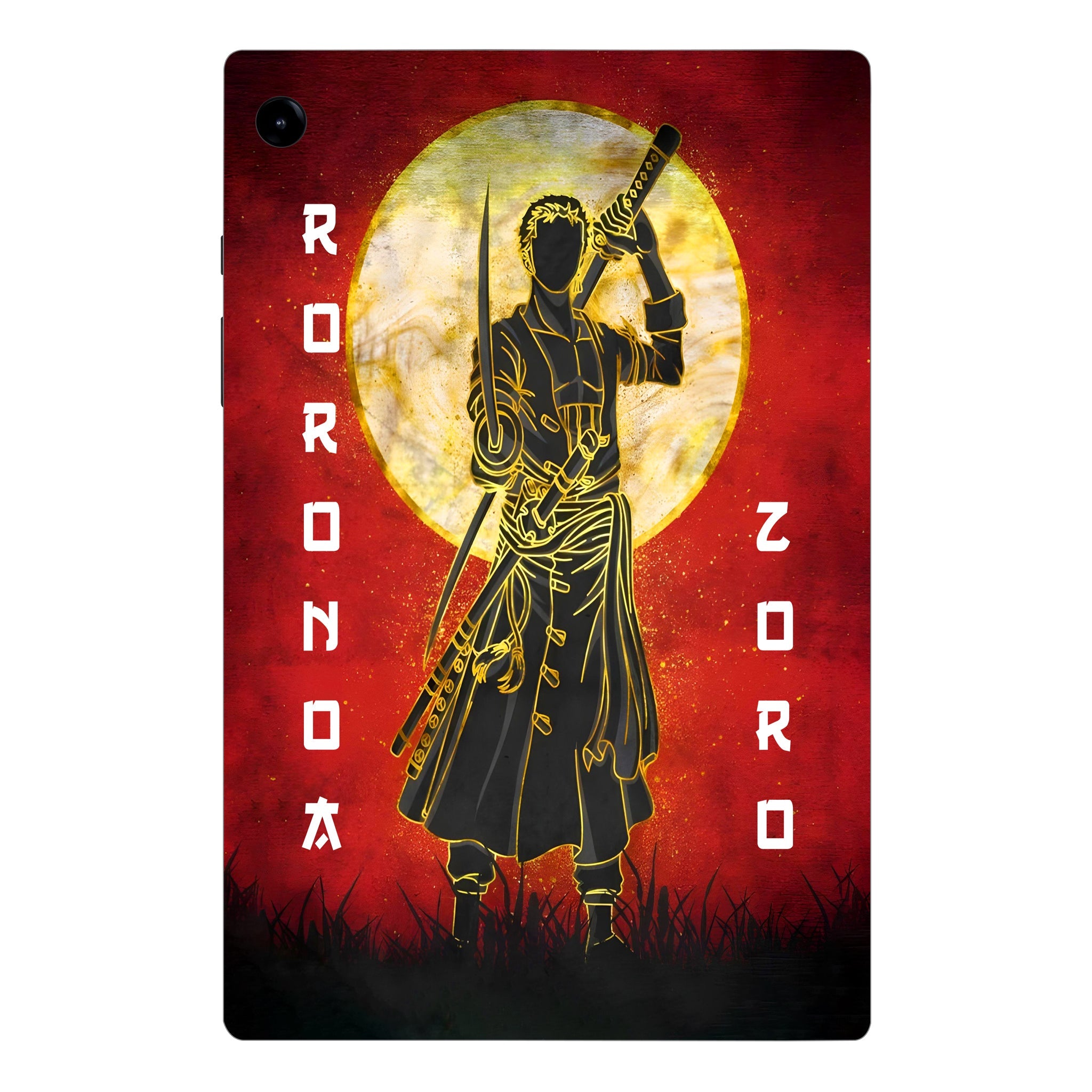 Samsung Galaxy Tab A9 Roronoa Zoro with Golden Moon Anime Tablet Skins