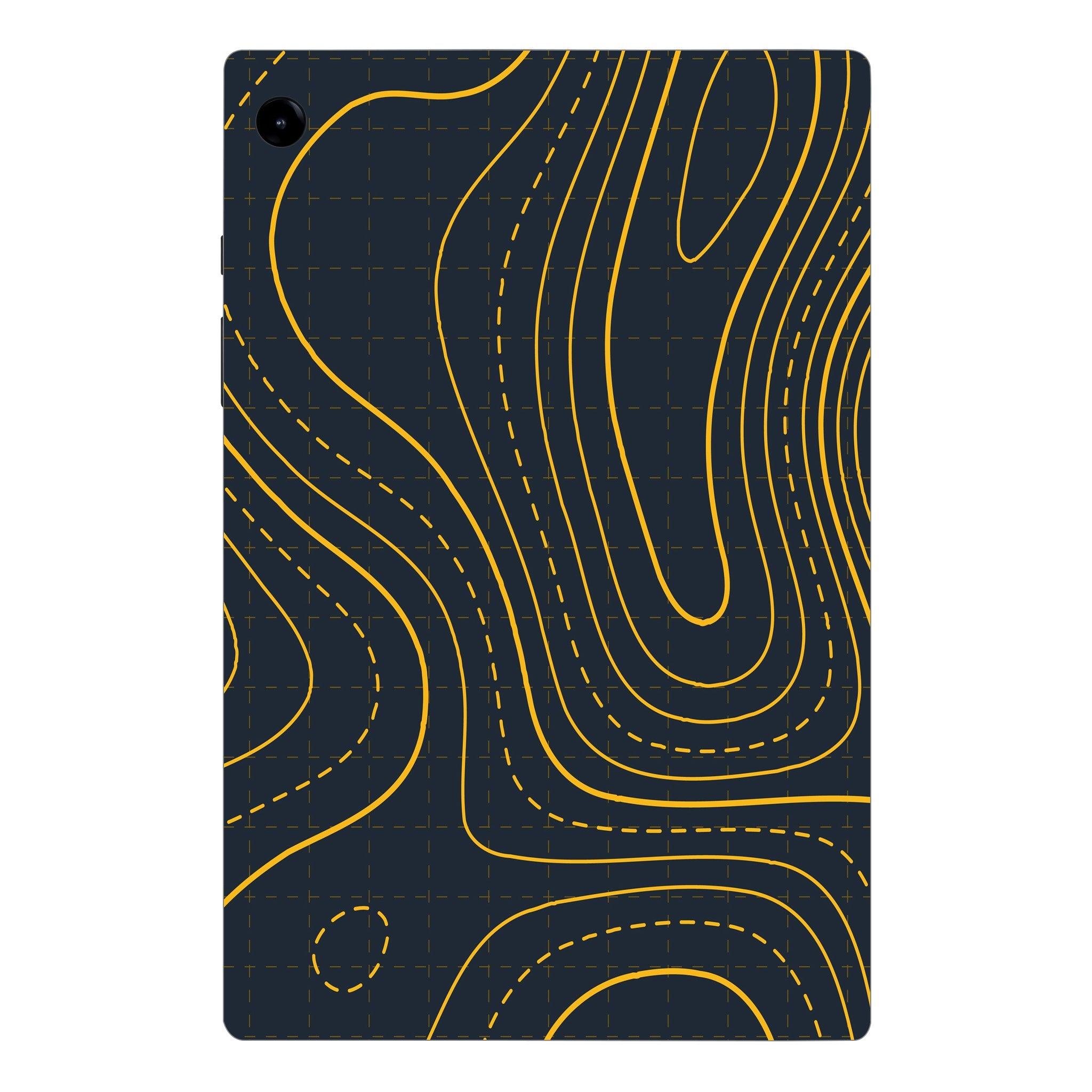 Samsung Galaxy Tab A9 Yellow Contour Lines Tablet Skins
