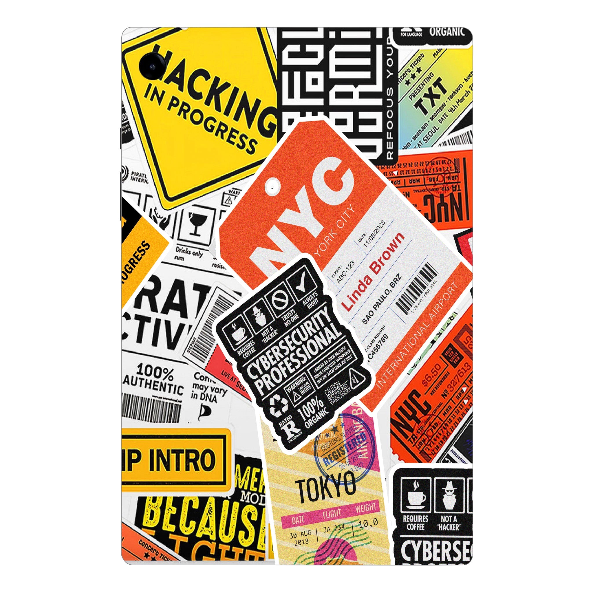Samsung Galaxy Tab A9 Tech Aesthetic Sticker Collage Tablet Skins